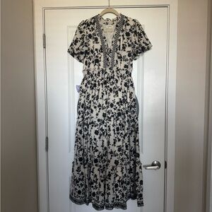 Max Studio Black and White Floral Maxi Dress
